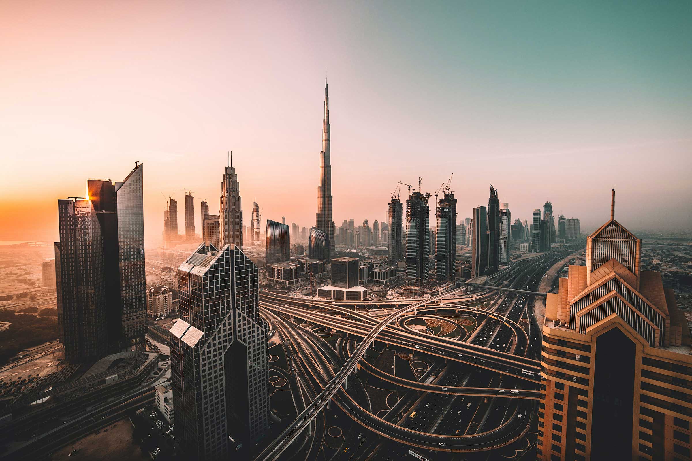 de skyline van dubai