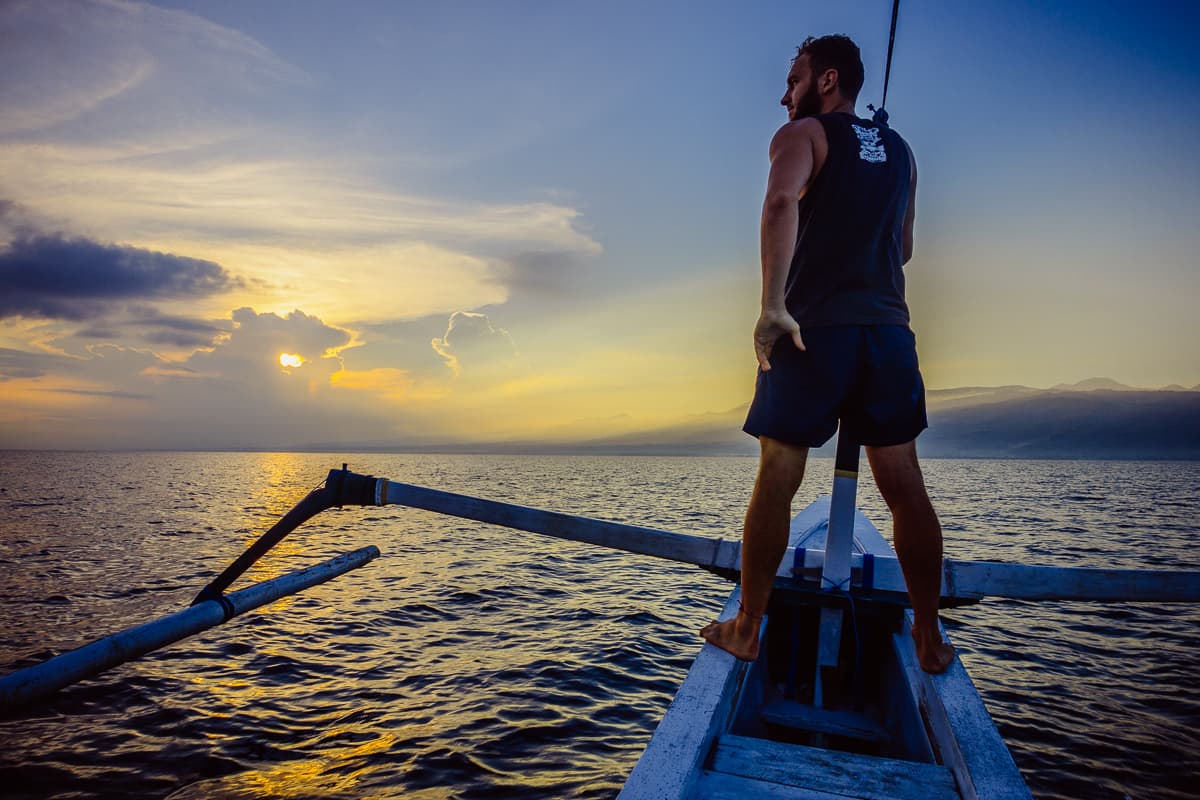 lovina bali zonsondergang