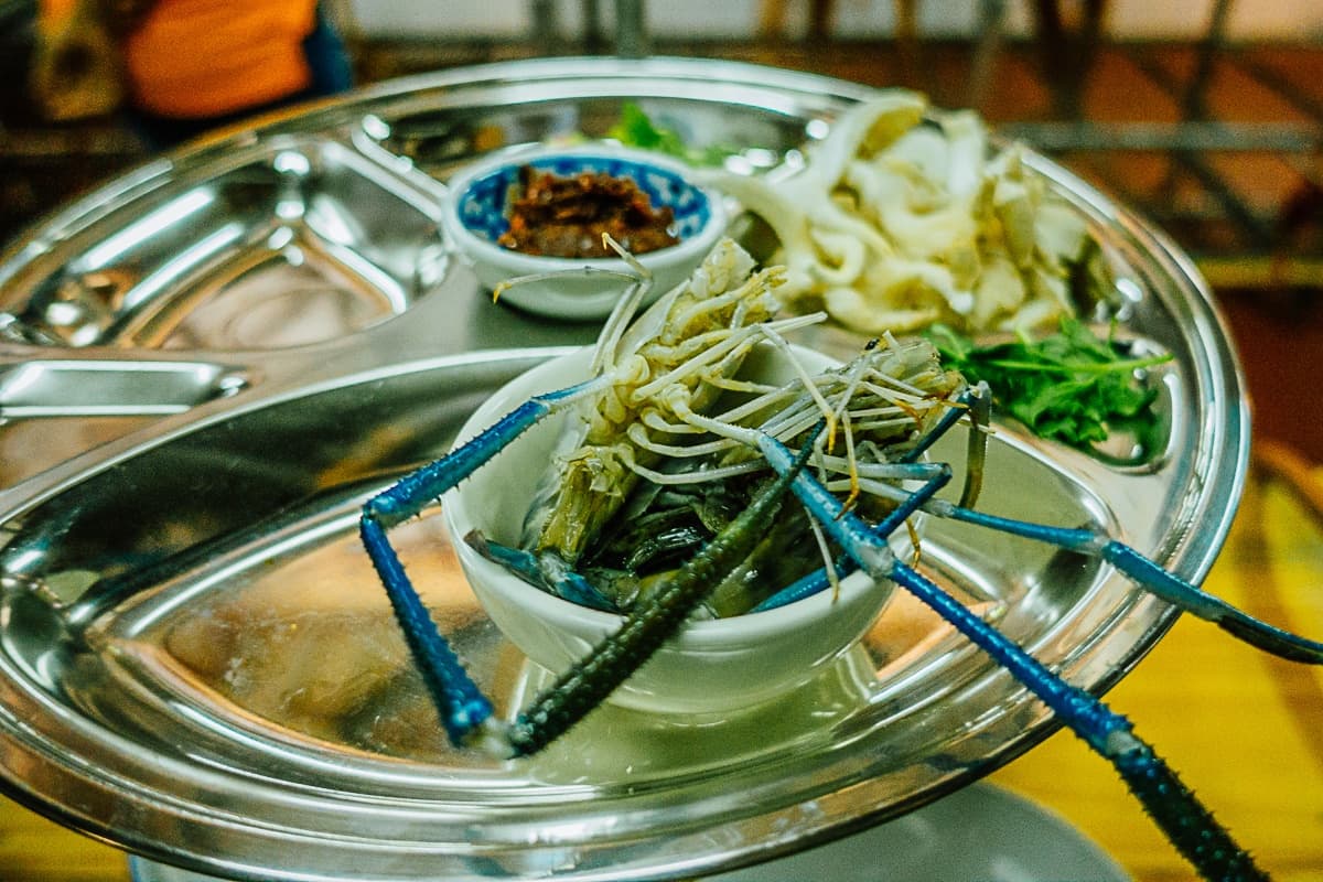 Streetfood van Azie met veel zeevruchten