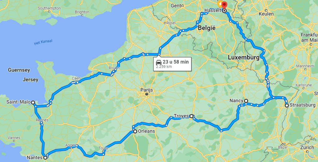 route frankrijk roadtrip