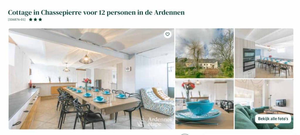 vakantiehuisje chassepierre