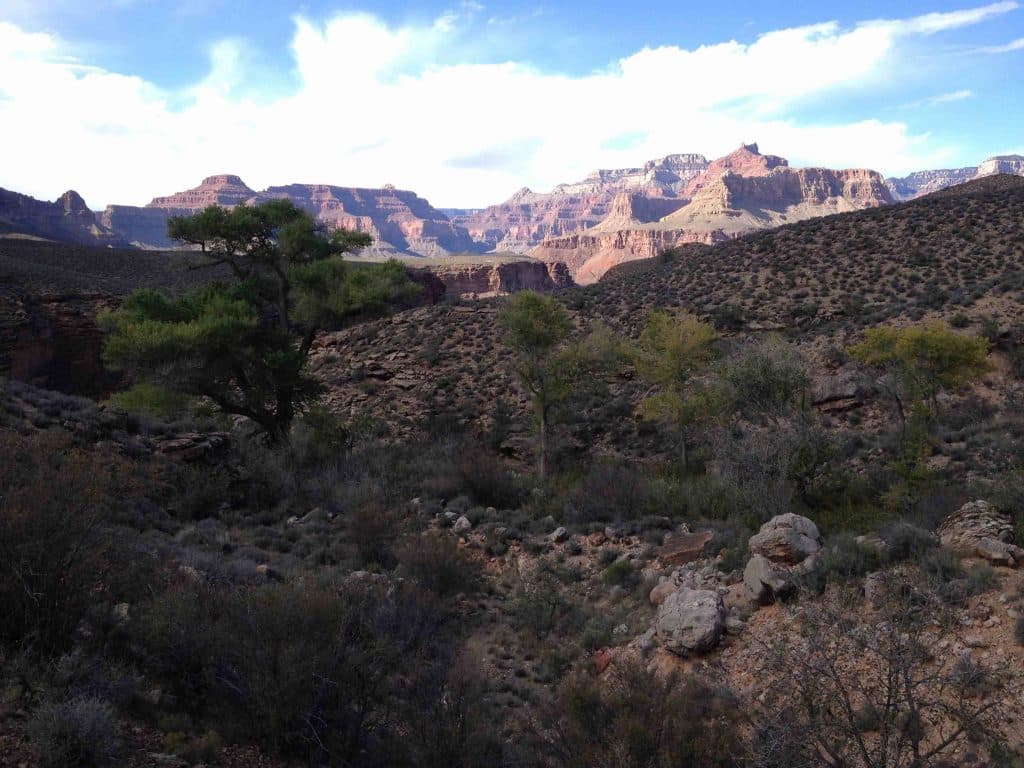 Tussen de drukke Kaibab Trail en Bright Angel is er nog rust en stilte op de Tonto bij Burro en Pipe
