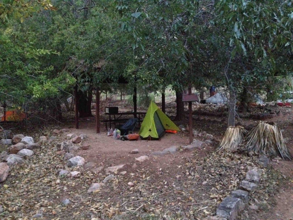 Kamperen op Havasupai Garden, met een kudde anderen.