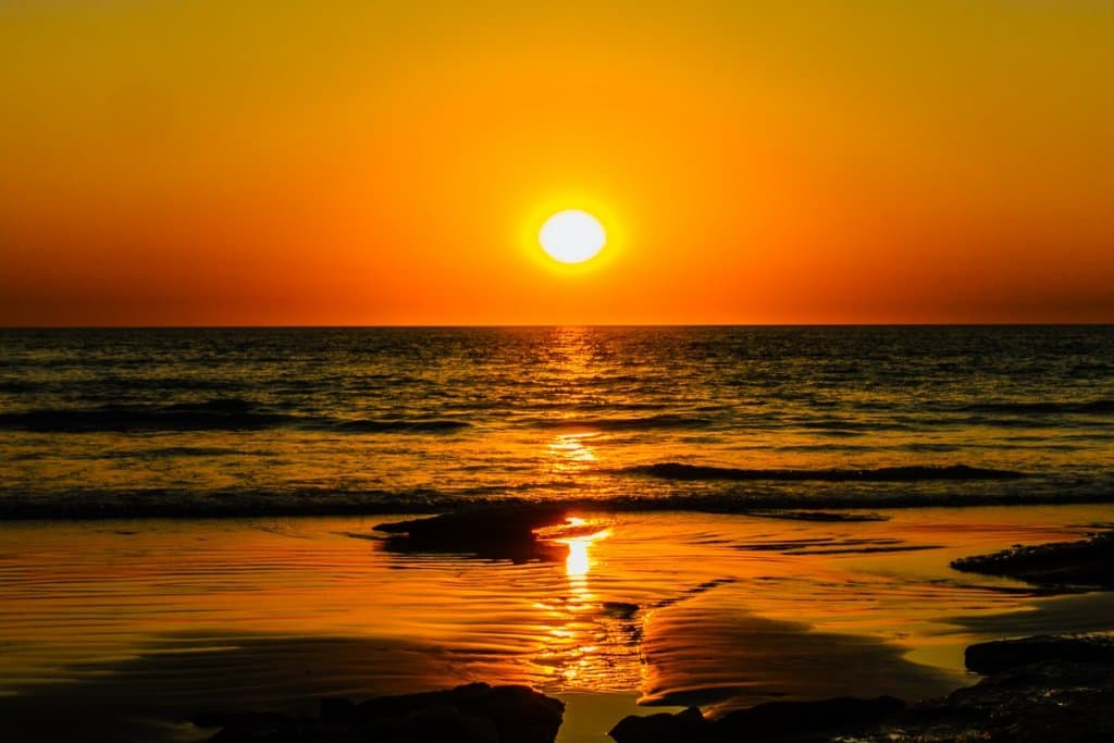 zonsondergang westkust australie