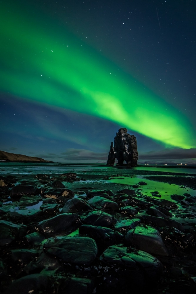 Fotos van IJsland: Noorderlicht boven Hvitsekur 