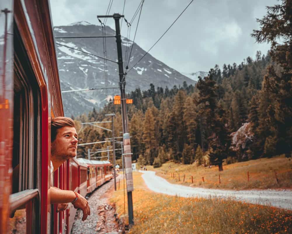 met de trein naar zwitserland