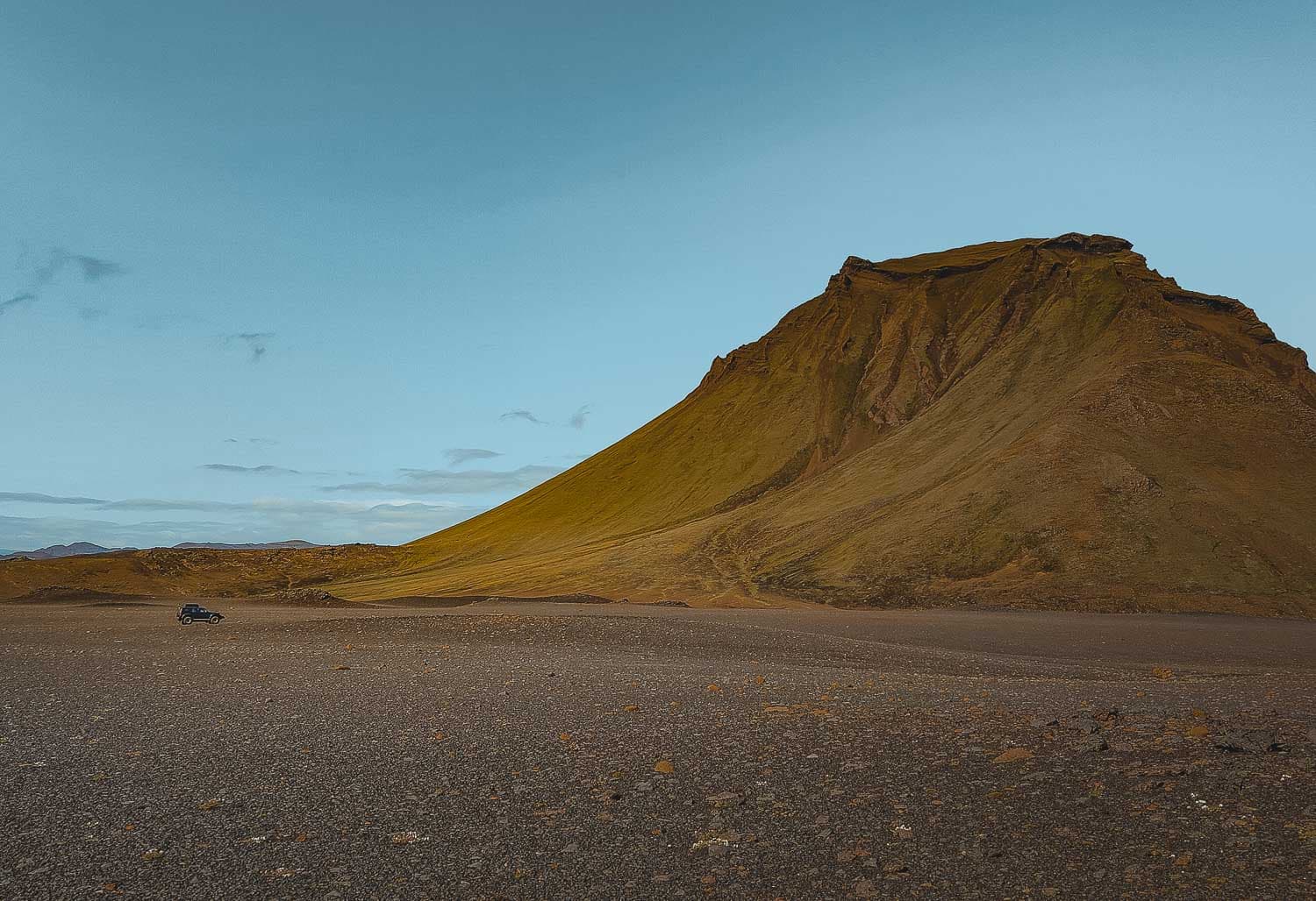 trektocht in binnenland ijsland