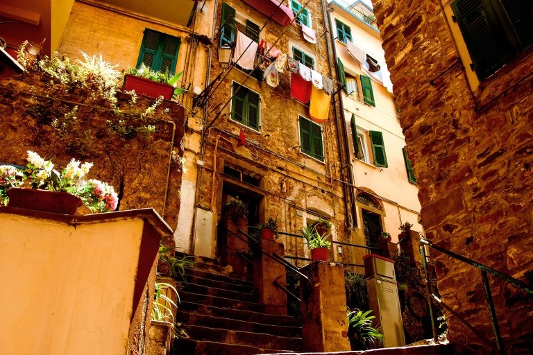 kleurrijke appartementen Italië Ligurië