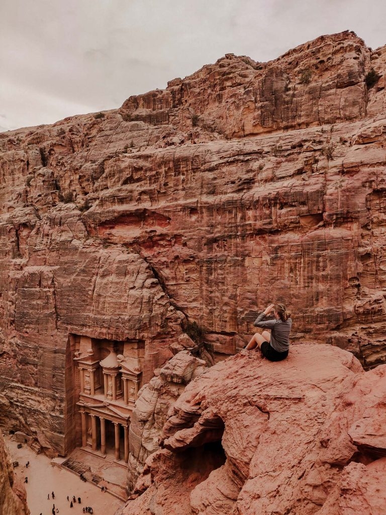 mooiste uitzicht over de treasury in Jordanië Petra