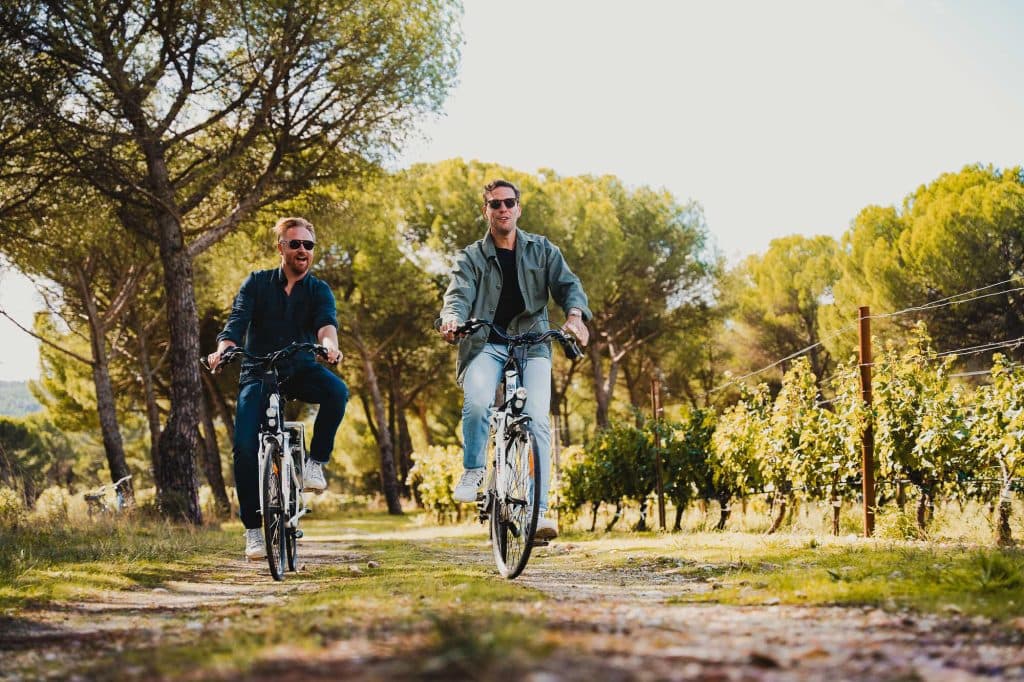 fietsen in wijndomein