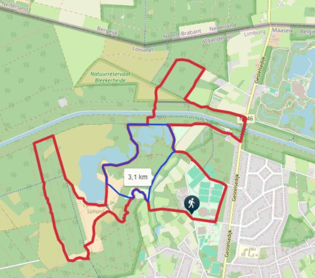 kaart wandeling lommelse sahara